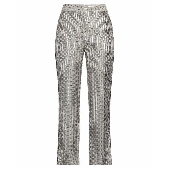 NWT Maje metallic floral print brocade tapered trouser pants, M - Picture 3 of 9